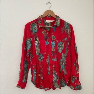 Anthropologie Maeve Graphic Blouse NWT